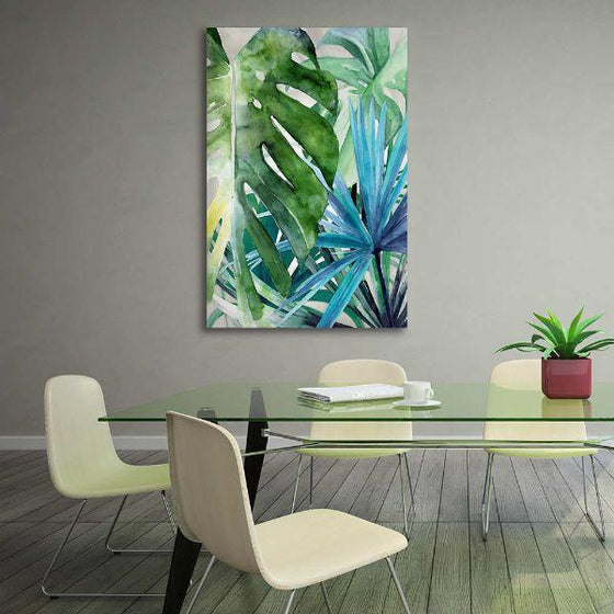 Tropical Plants Canvas Wall Art Office