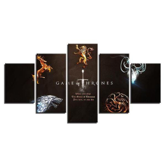 Game Of Thrones Inspired Elements Canvas Wall Art Prints