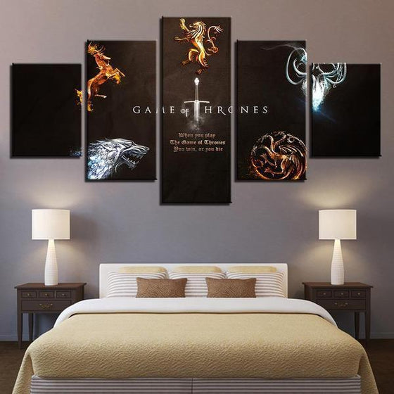 Game Of Thrones Inspired Elements Canvas Wall Art Bedroom