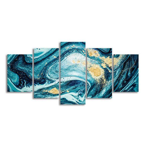 Swirls Abstract 5 Panels Canvas Wall Art
