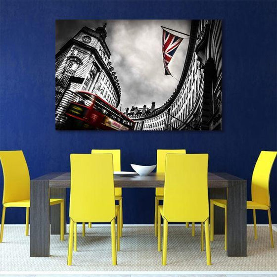 UK Flag & Parliament House Canvas Wall Art Dining Room