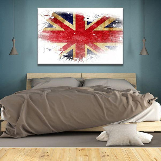 UK Flag Contemporary Canvas Wall Art Bedroom