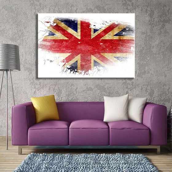 UK Flag Contemporary Canvas Wall Art Living Room