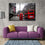 UK Red Bus & Phone Booth Canvas Wall Art Living Room