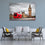 UK Red Bus In Motion Canvas Wall Art Living Room