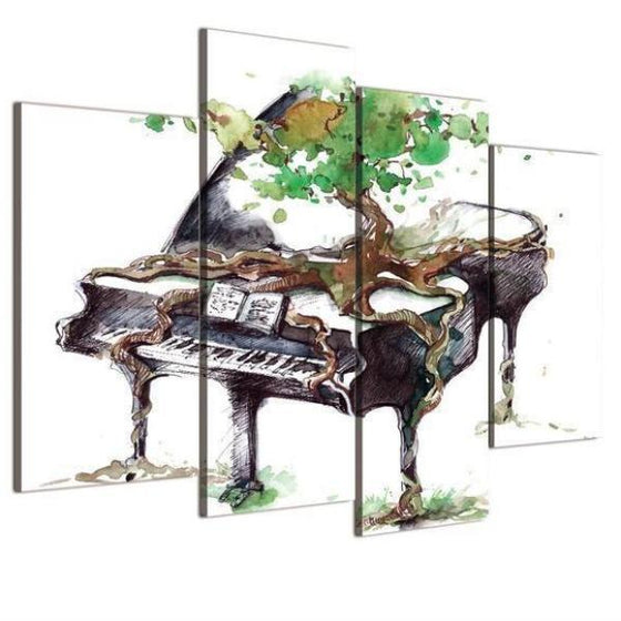 Bonsai Tree On Piano Canvas Wall Art Prints