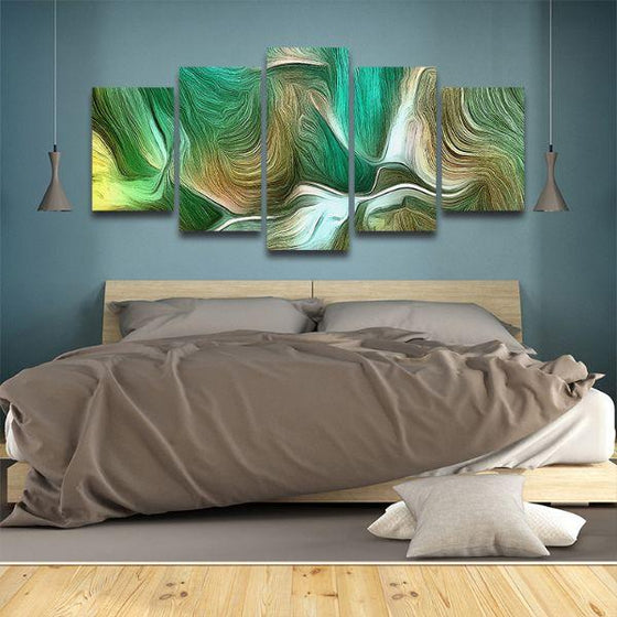 Vector Pattern 5 Panels Abstract Canvas Wall Art Bedroom