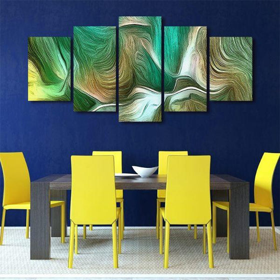 Vector Pattern 5 Panels Abstract Canvas Wall Art Dining Room