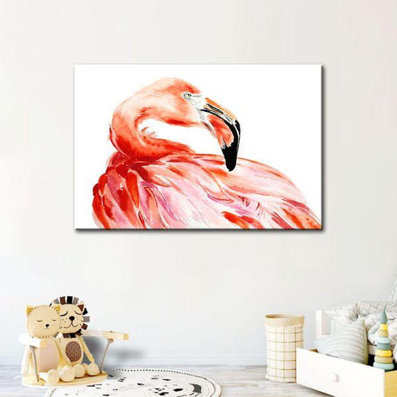 Vibrant Pink Flamingo Canvas Wall Art Kids' Room
