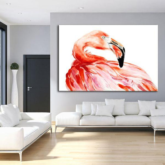 Vibrant Pink Flamingo Canvas Wall Art Living Room