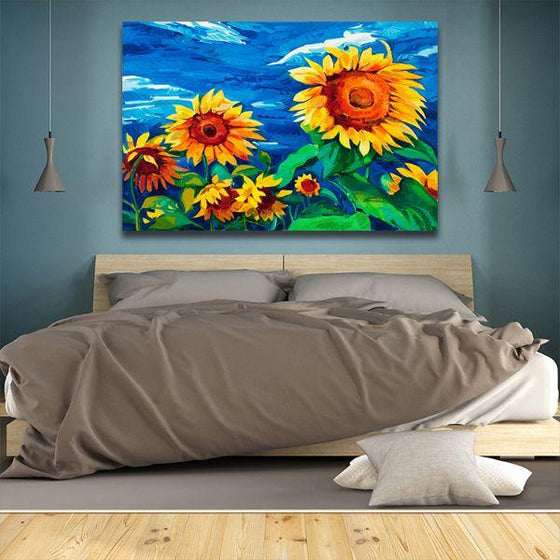 Vibrant Sunflower Canvas Wall Art Bedroom