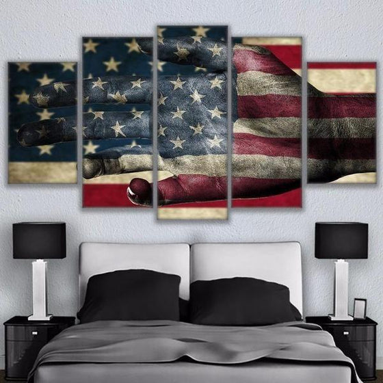Vintage American Flag Wall Art Idea