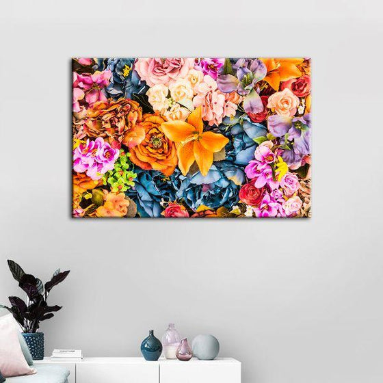 Vintage Assorted Flowers Canvas Wall Art Decor
