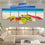 Beach With Kayaks View Canvas Wall Art Living Room