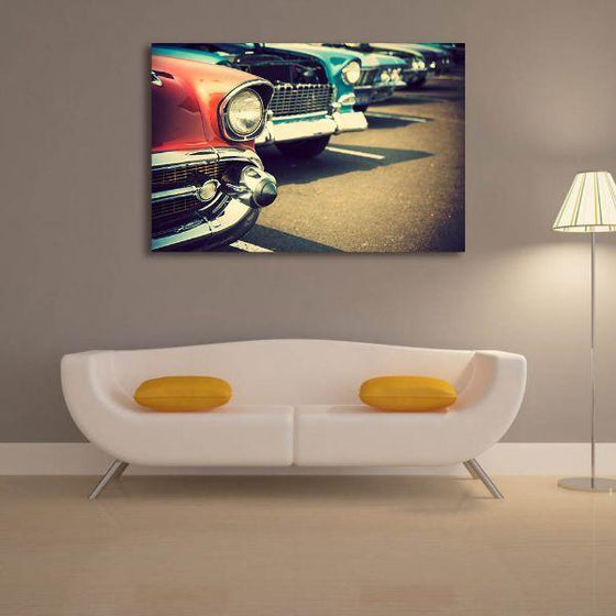 Vintage Cars 1 Panel Canvas Wall Art Living Room