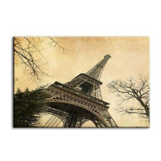 Vintage Eiffel Tower View Canvas Wall Art