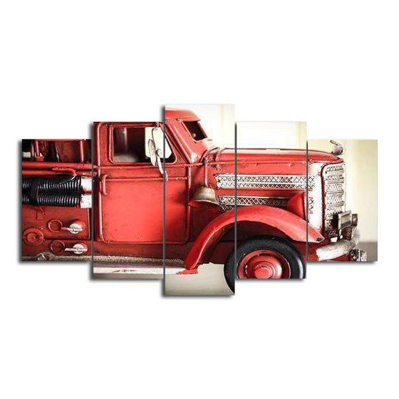 Vintage Fire Engine Canvas Wall Art