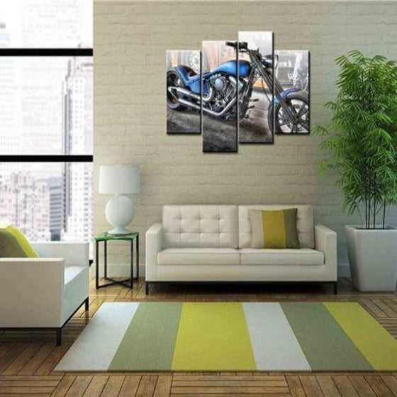 Chopper Big Bike Canvas Wall Art Living Room