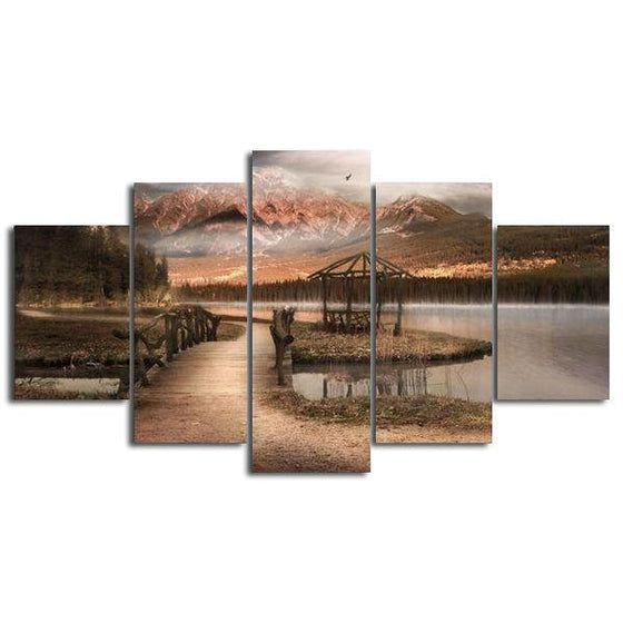 Vintage Mountain View Canvas Wall Art