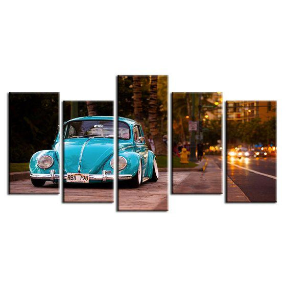 Vintage VW Beetle Canvas Wall Art