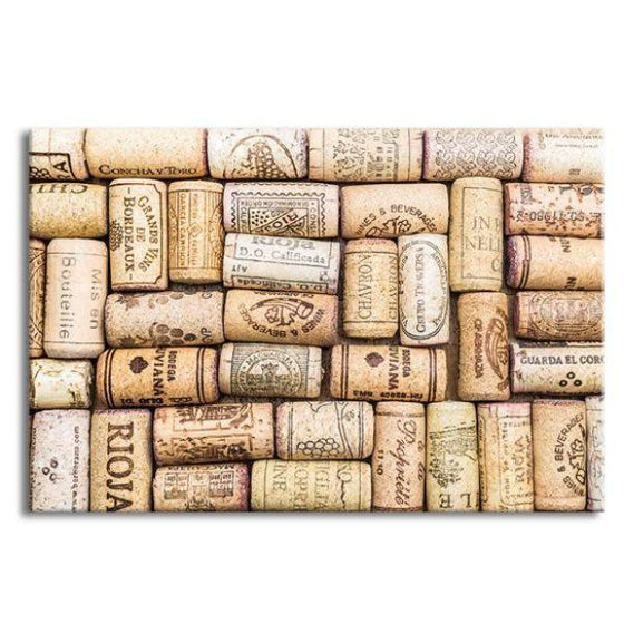 Vintage Wine Corks Canvas Wall Art