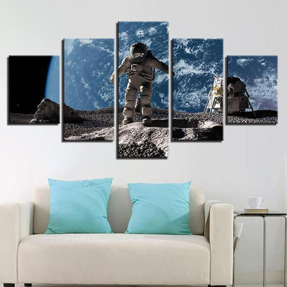 Walking Astronauts On The Moon Wall Art Living Room