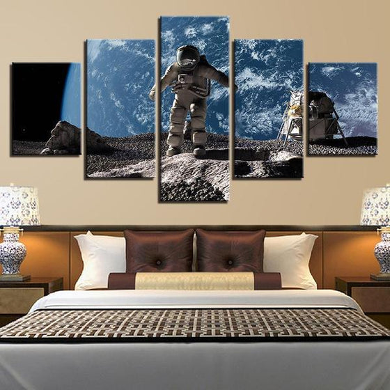 Walking Astronauts On The Moon Wall Art