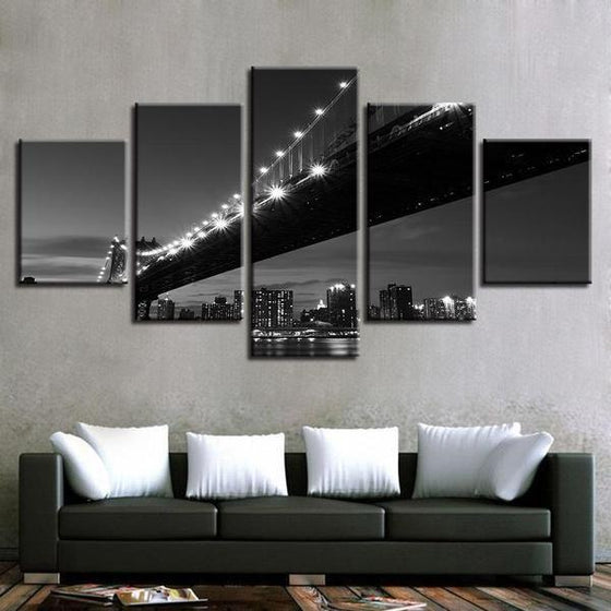 Black & White New York Bridge Canvas Wall Art Bedroom Decor