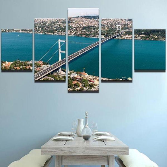Bosphorus Bridge Canvas Wall Art Dining Room