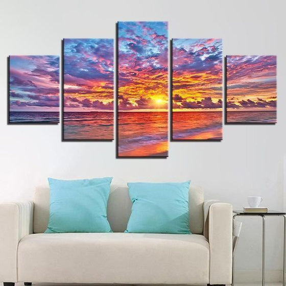 Wall Art Beach Canvas Sunset