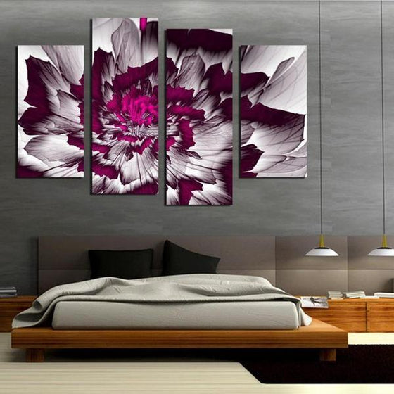 Bright Purple Peony Canvas Wall Art Bedroom Decor