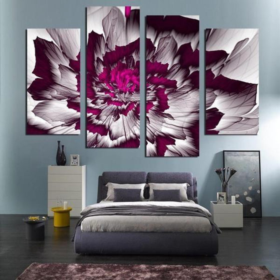 Bright Purple Peony Canvas Wall Art Bedroom