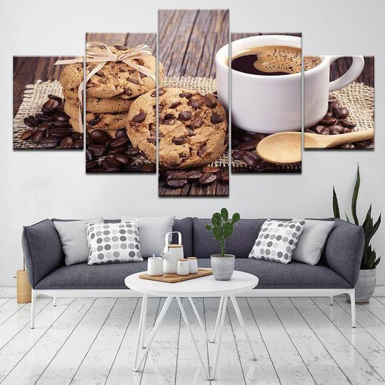 Coffee & Choco Chip Cookies Canvas Wall Art Decor