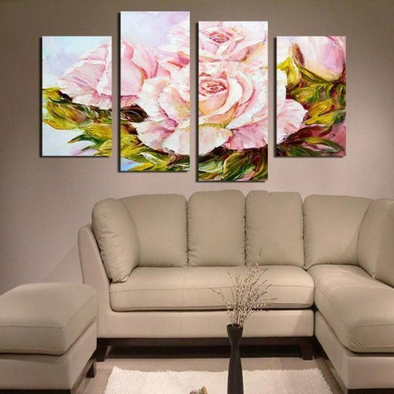 Beautiful Pink Roses Canvas Wall Art Prints