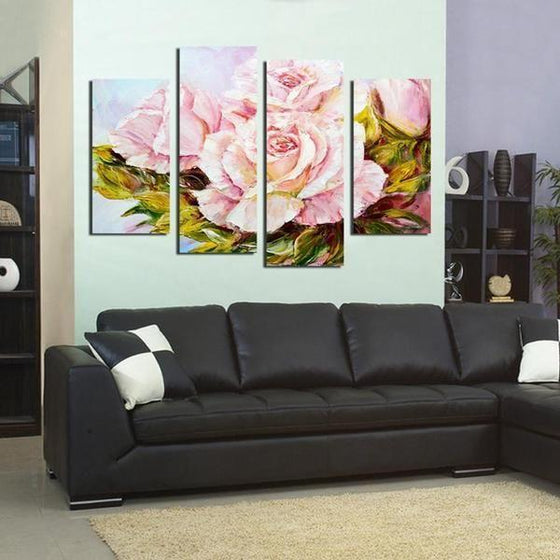 Beautiful Pink Roses Canvas Wall Art Ideas