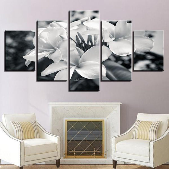 Black And White Flower Plant Canvas Wall Art Decor