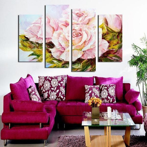 Beautiful Pink Roses Canvas Wall Art Bedroom