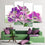 Purple Butterflies And Orchids Canvas Wall Art Living Room