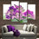 Purple Butterflies And Orchids Canvas Wall Art