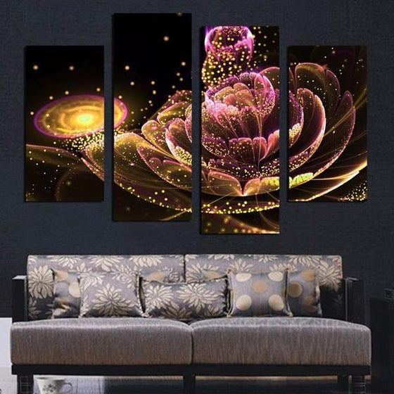 Beautiful Glowing Flower Canvas Wall Art Decor