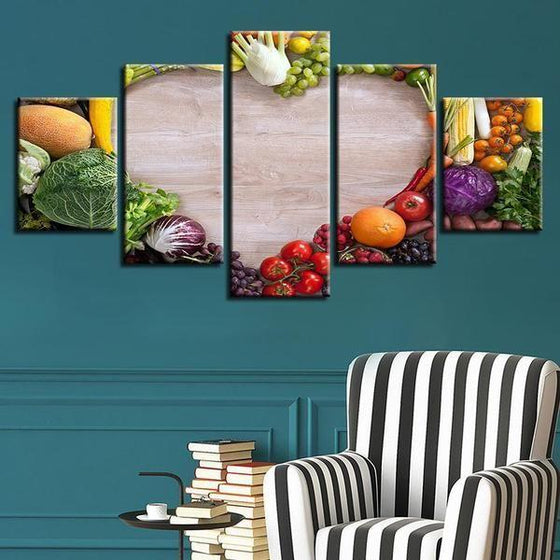 Wall Art Fruit And Vegetables Canvas