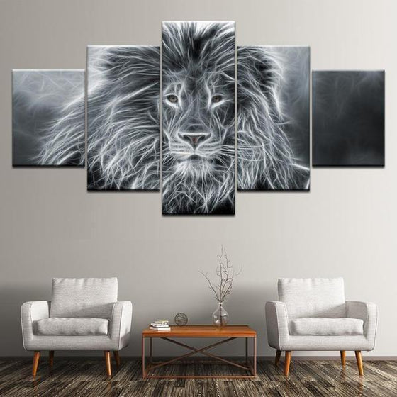 Wall Art Lion Black And White
