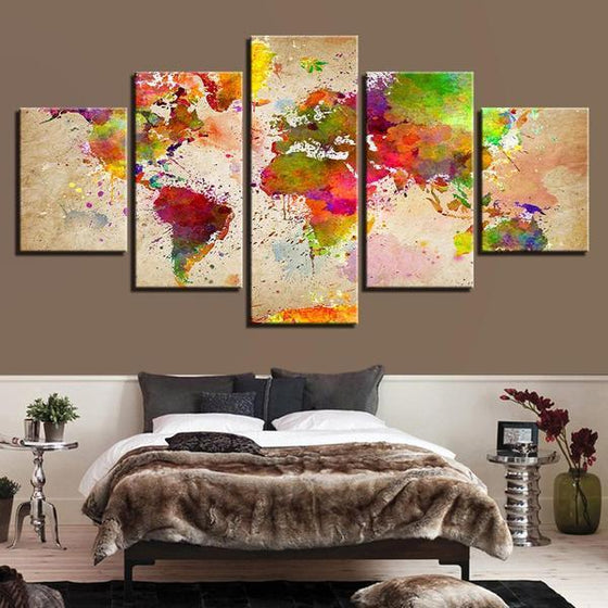 Wall Art Map Of World Canvases