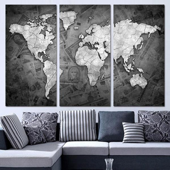 Wall Art Map Of World Idea