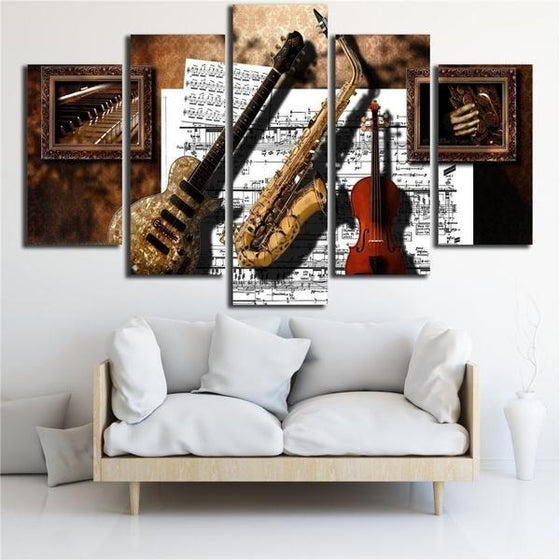 Wall Art Of Musical Instruments Canvas