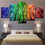 Colorful Forest Night Sky Canvas Wall Art Bedroom