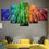Colorful Forest Night Sky Canvas Wall Art Living Room
