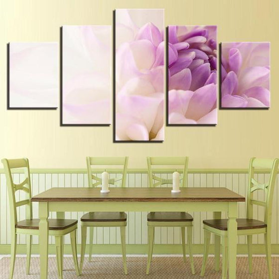 Refreshing Purple Flower Canvas Wall Art For Dining Table