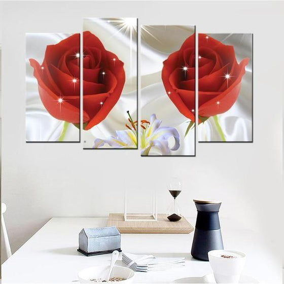 Captivating Red Roses Canvas Wall Art Office Ideas