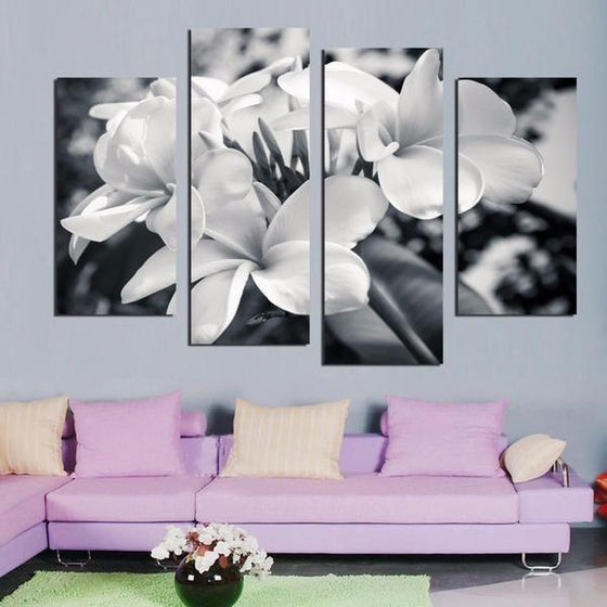 Black And White Flowers Canvas Wall Art Decor